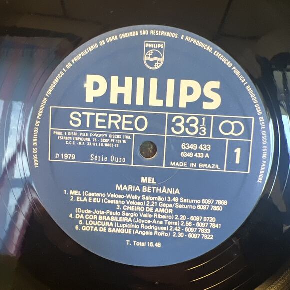 Maria Bethania MEL Philips 1979 LP BRAZIL - AWESOME - Ultrasonic Clean, EX / NM! - Picture 3 of 9